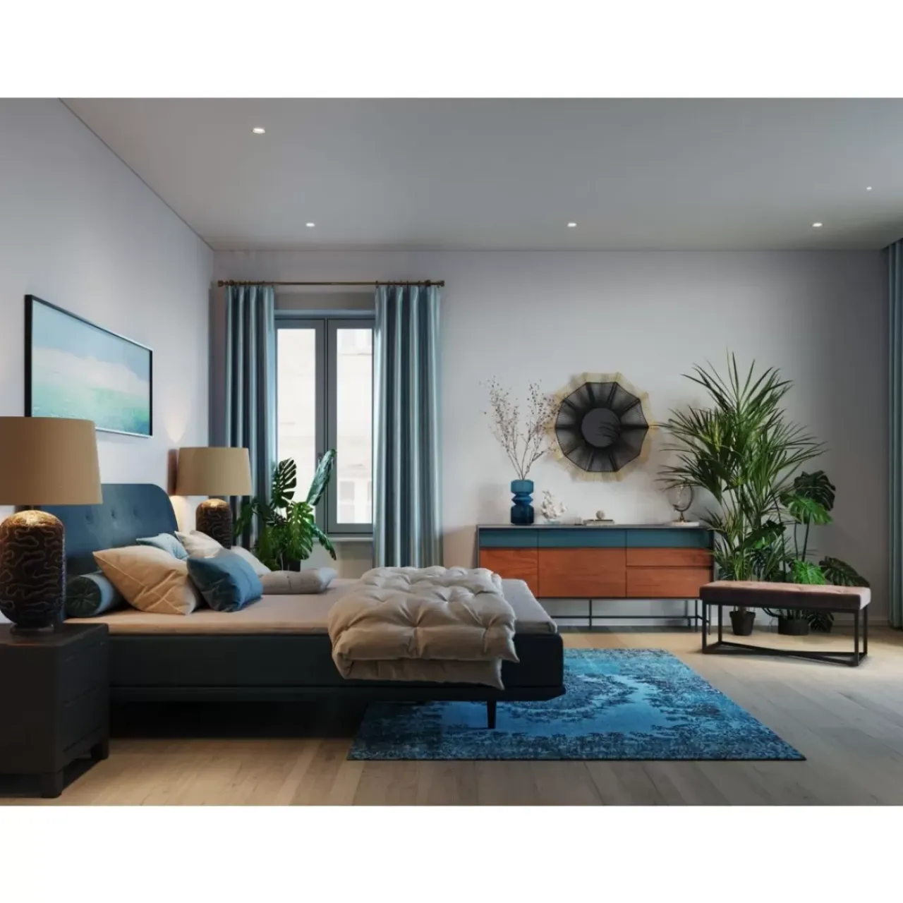 KARE Design Tischleuchten-Tischleuchte Waterflow Blau