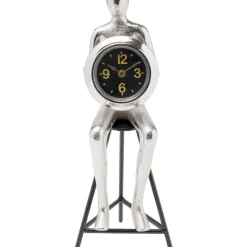 KARE Design Uhren-Tischuhr Sitting Man Silber 12X31Cm