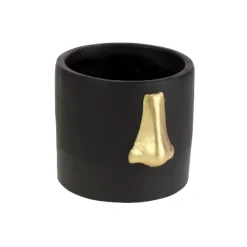 KARE Design Sonstiges & Zubehör Accessoires-Ubertopf Nase Schwarz/Gold