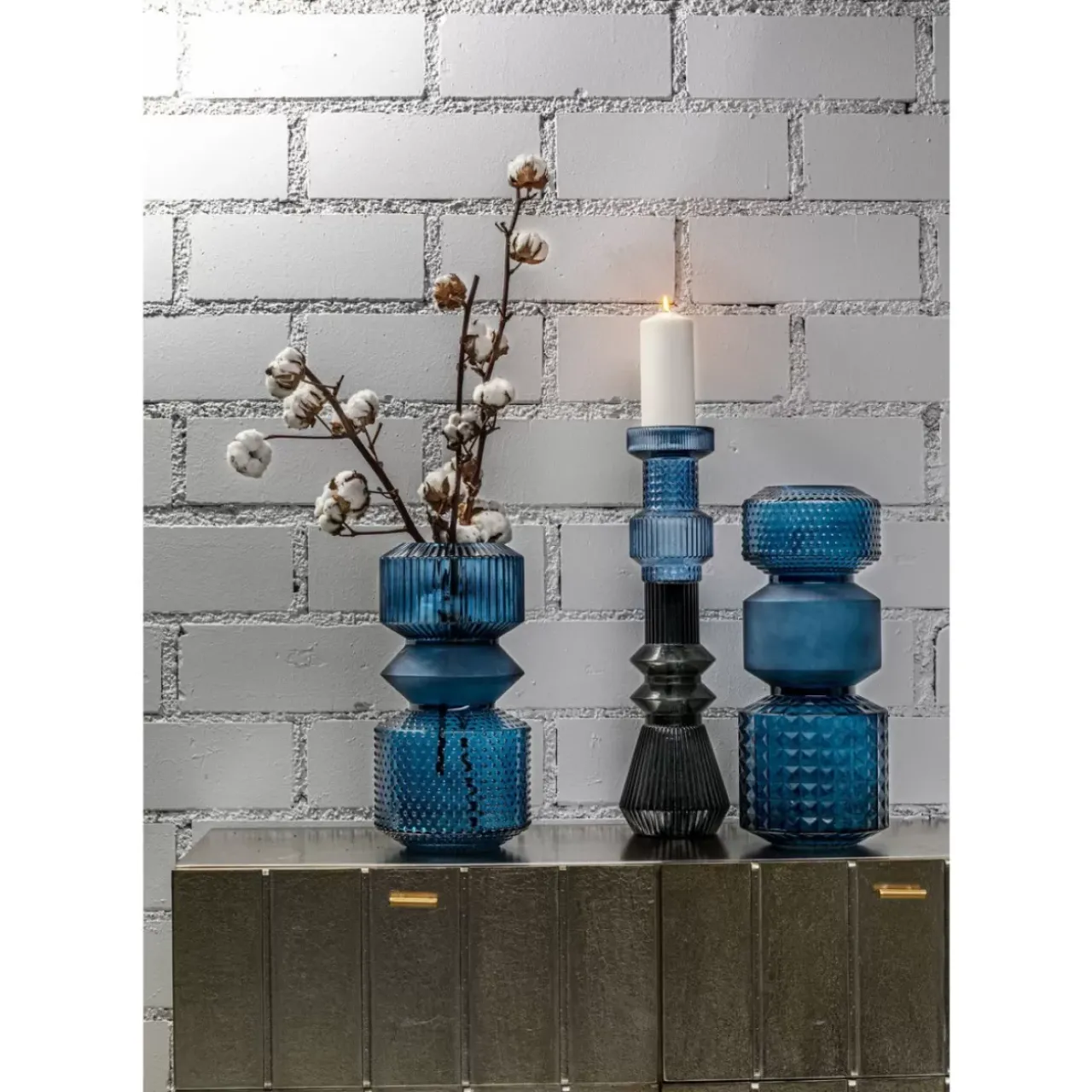 KARE Design Vasen-Vase Marvelous Duo Blau 42Cm
