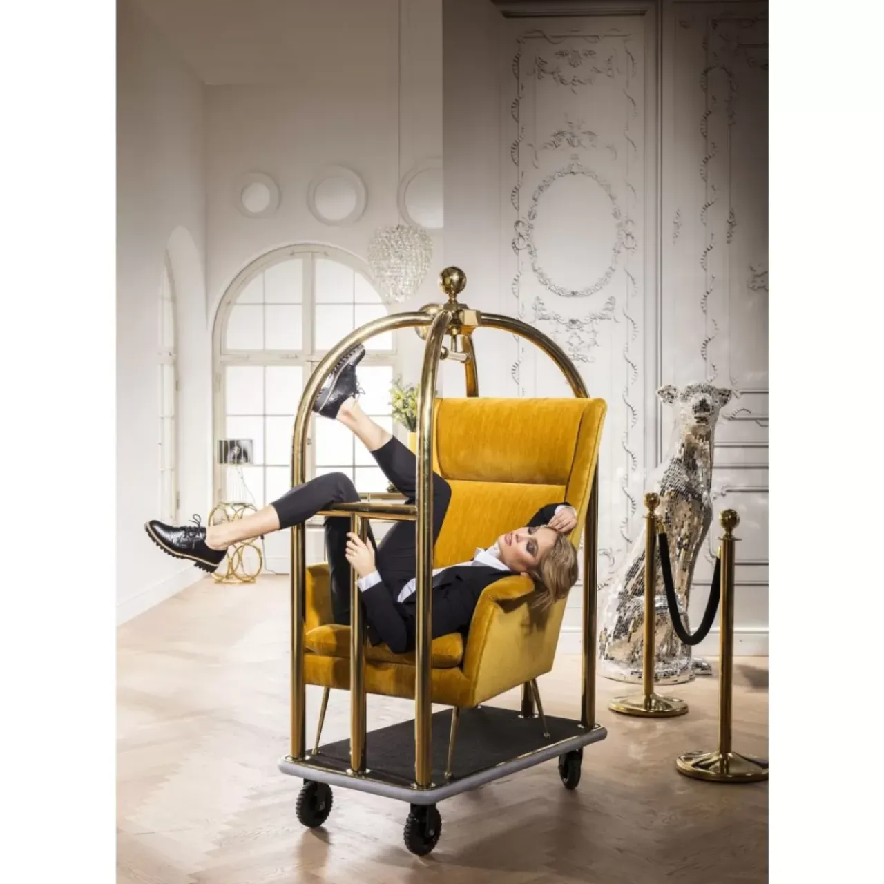 KARE Design Kleinmöbel & Sonstiges-Vip Gepackwagen Vegas Gold