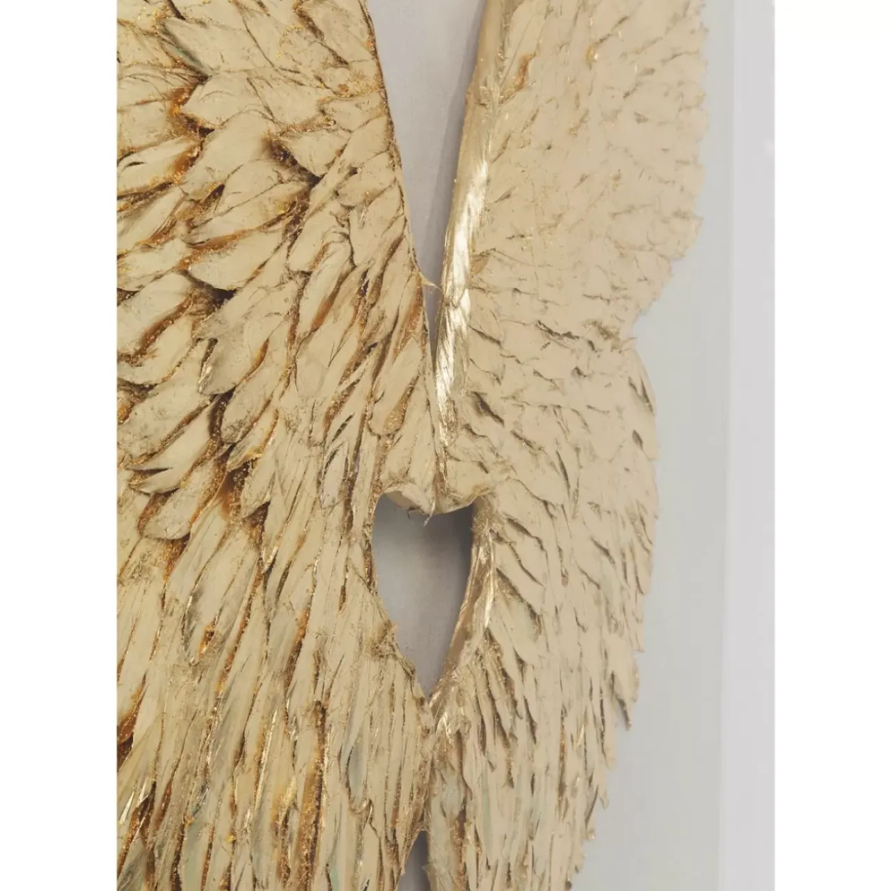 KARE Design Bilder-Wandschmuck Wings Gold-Weis 120X120Cm