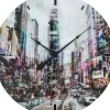 KARE Design Uhren-Wanduhr Glas Times Square O80Cm