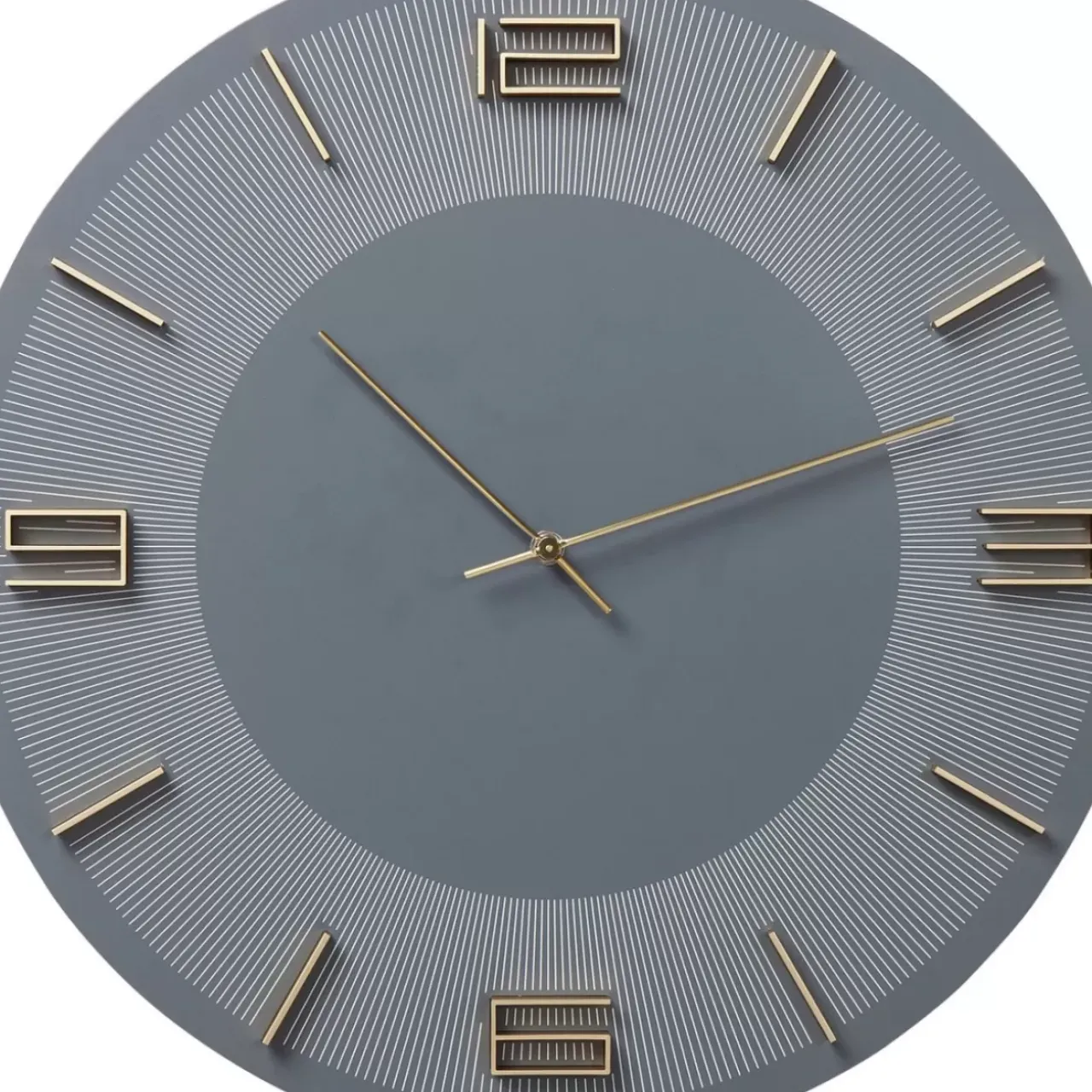 KARE Design Uhren-Wanduhr Leonardo Grau/Gold