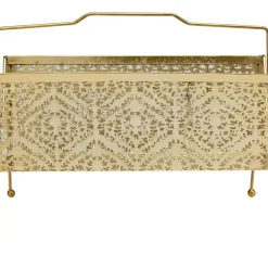 KARE Design Zeitungsständer-Zeitungsständer Basket Gold Klein